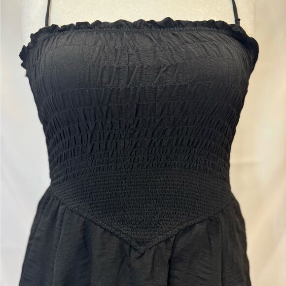 Black Dress with Ruched Top - Picture 2 of 6